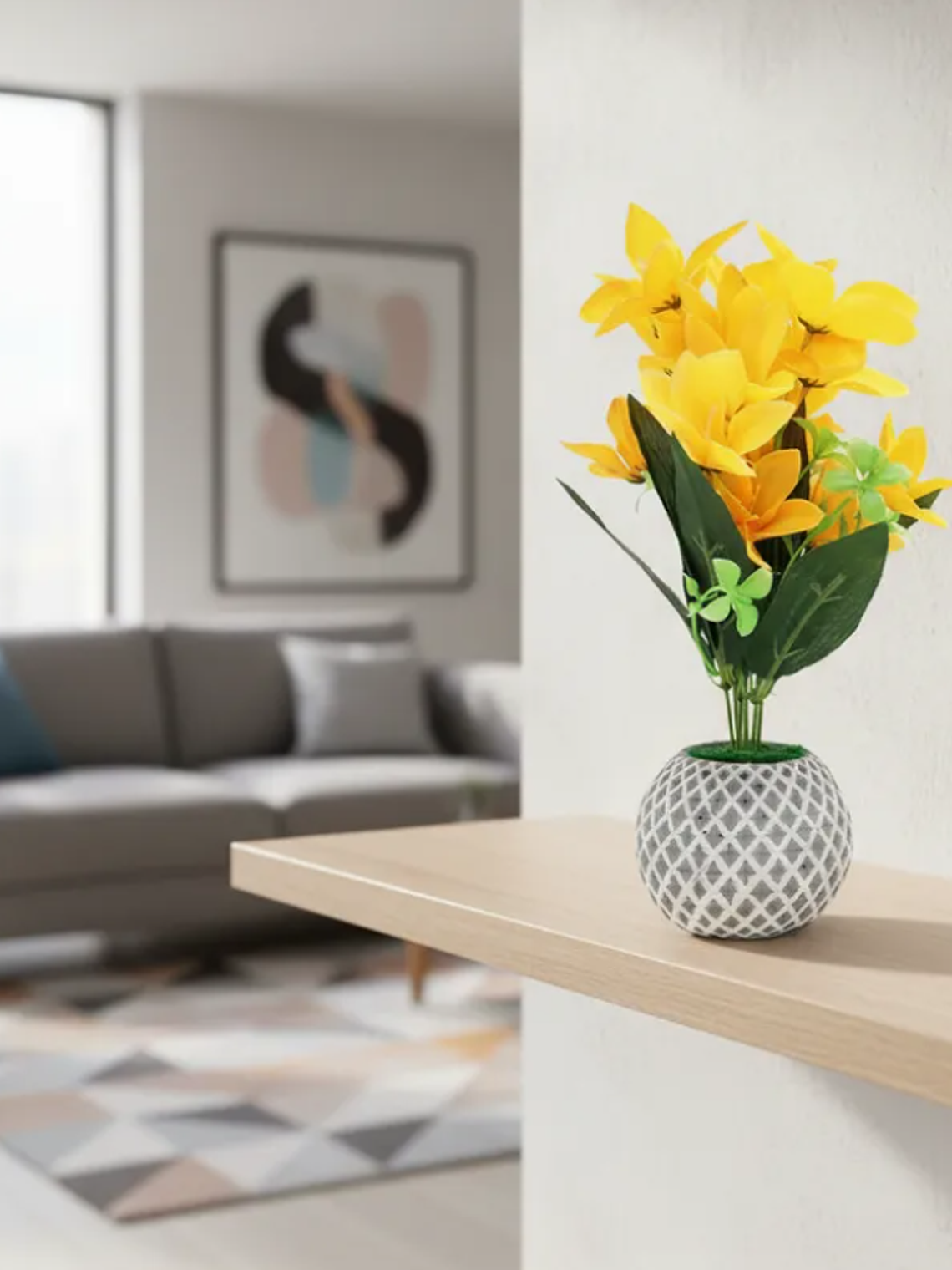 Planta Artificial Decorativa con Macetero 30cm Alto 5