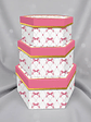 Set 3 Cajas De Regalo Hexagonales Rosadas Con Diseño De Lazo - Miniatura 2