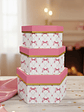 Set 3 Cajas De Regalo Hexagonales Rosadas Con Diseño De Lazo - Miniatura 1
