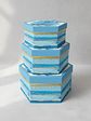 Set 3 Cajas Hexagonales Regalo Cumpleaños Azul - Miniatura 6