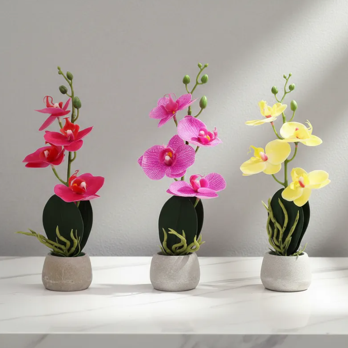 Orquídea Artificial Decorativa Con Macetero  30cm 3