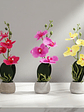 Orquídea Artificial Decorativa Con Macetero  30cm - Miniatura 3