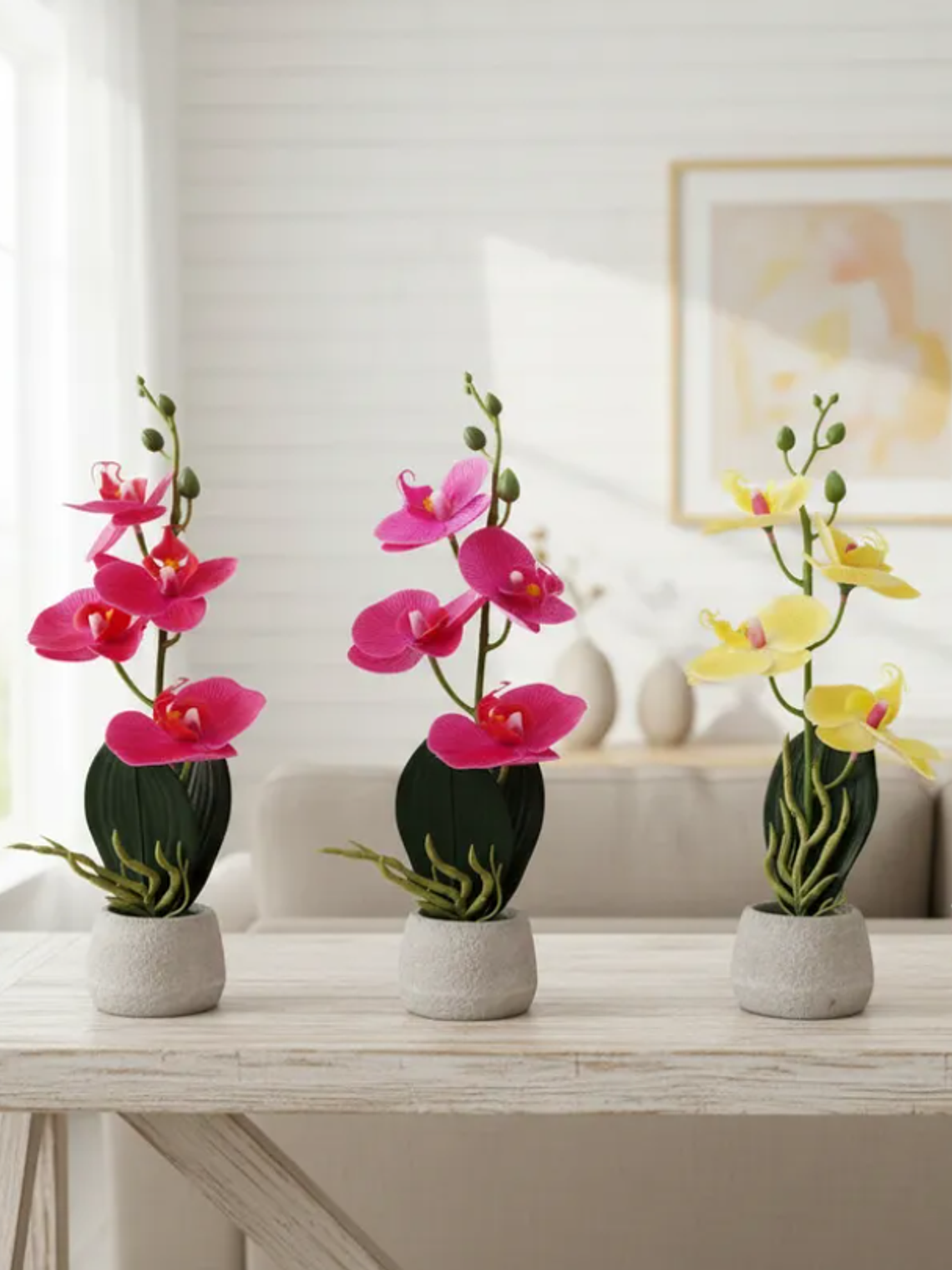 Orquídea Artificial Decorativa Con Macetero  30cm 1