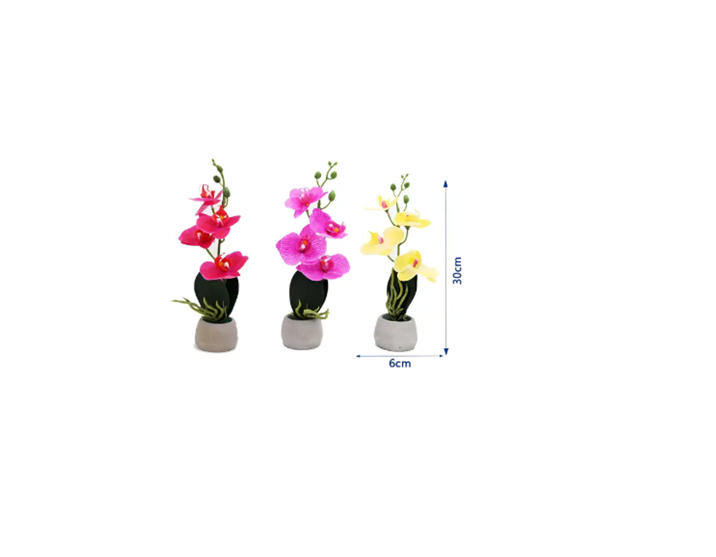 Orquídea Artificial Decorativa Con Macetero  30cm 4