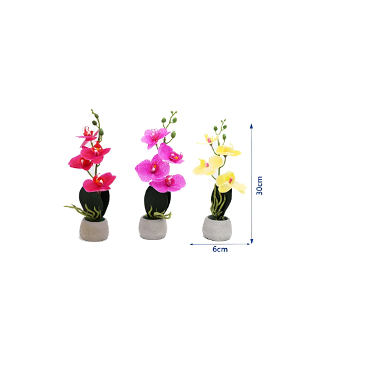 Orquídea Artificial Decorativa Con Macetero  30cm 4