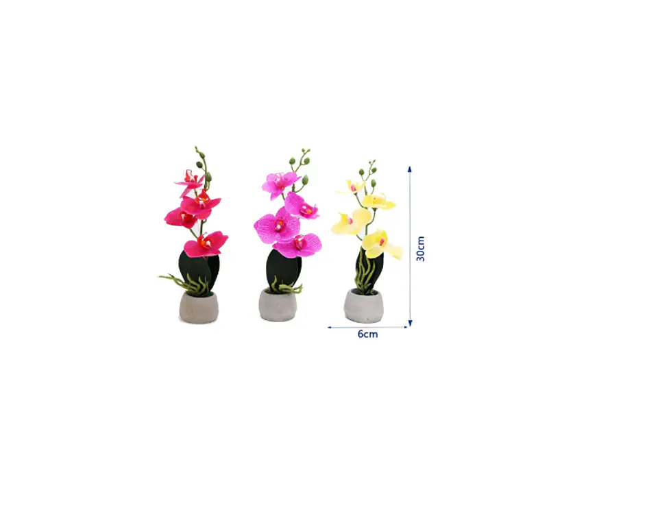 Orquídea Artificial Decorativa Con Macetero  30cm 4
