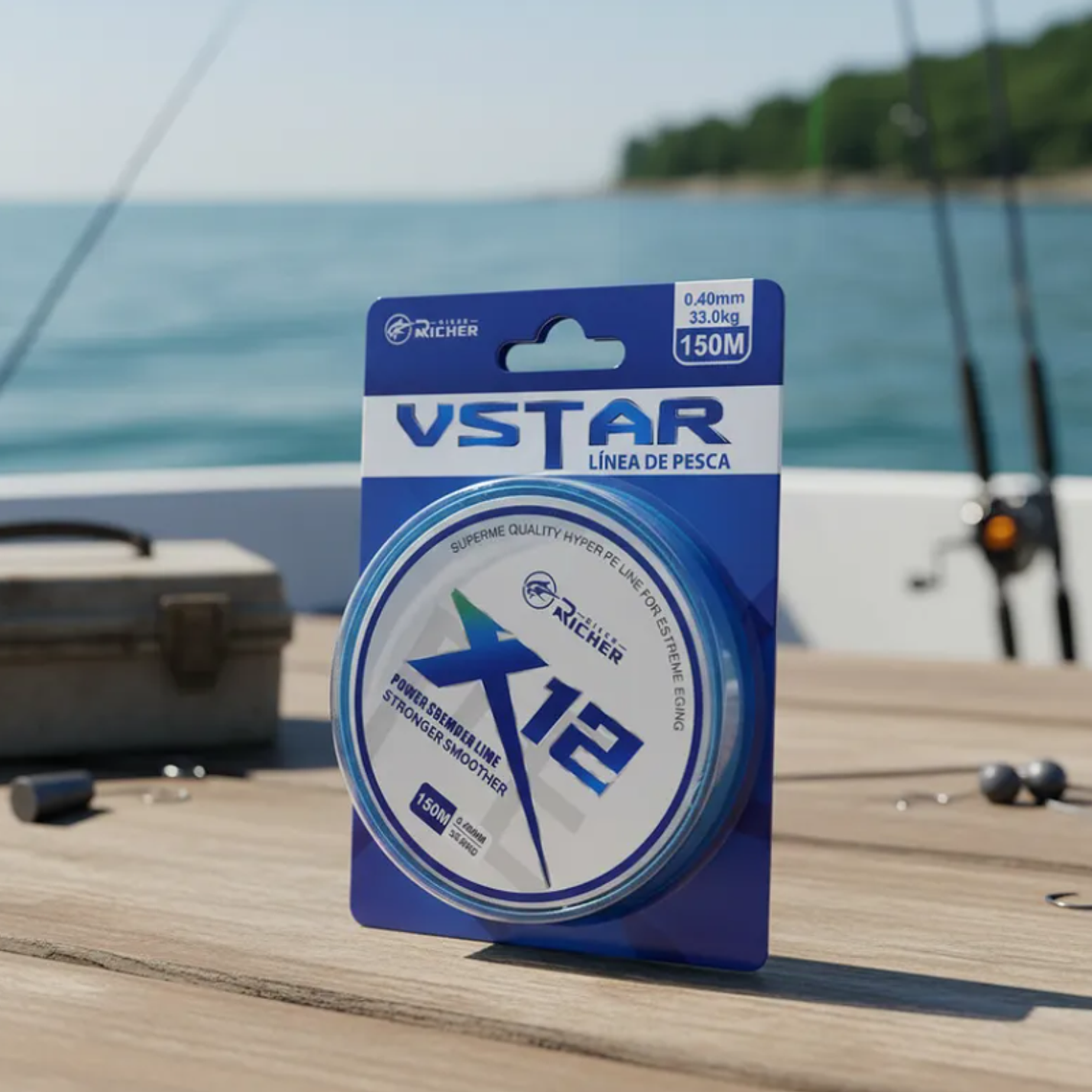 Línea De Pesca Trenzada X12 12 Hebras 150m 0.40mm 33kg 2