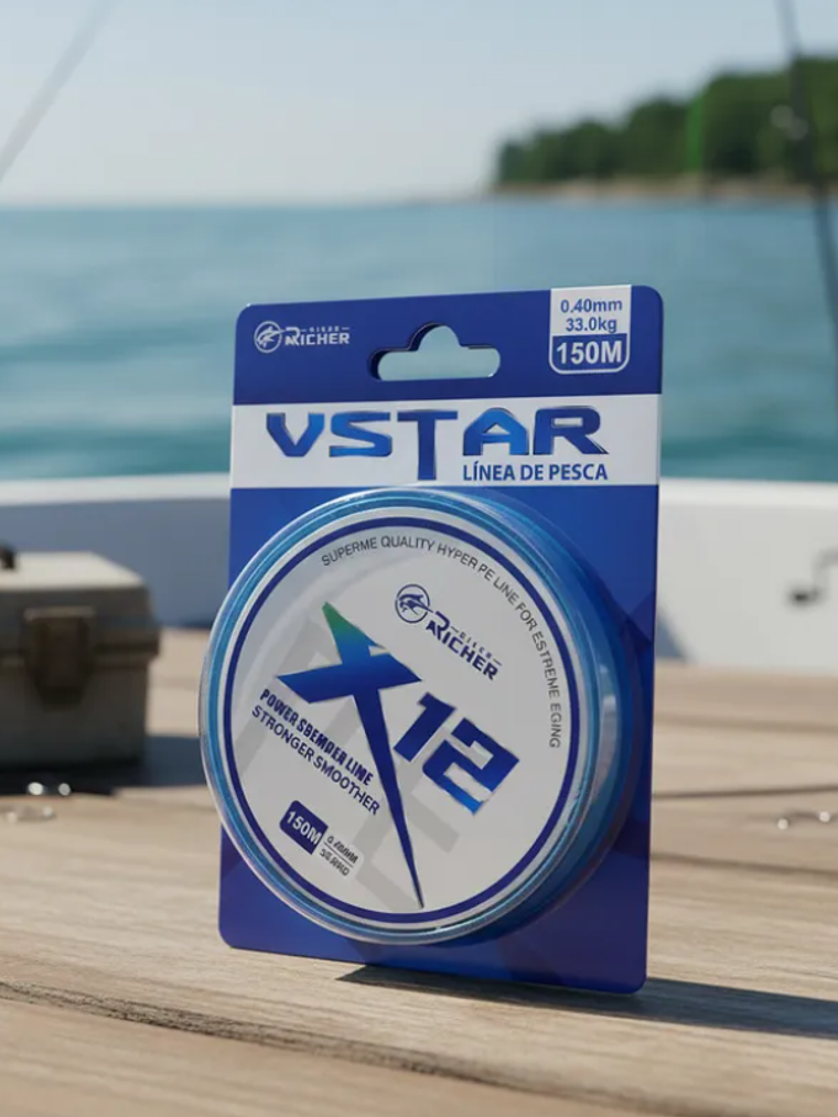 Línea De Pesca Trenzada X12 12 Hebras 150m 0.40mm 33kg 2