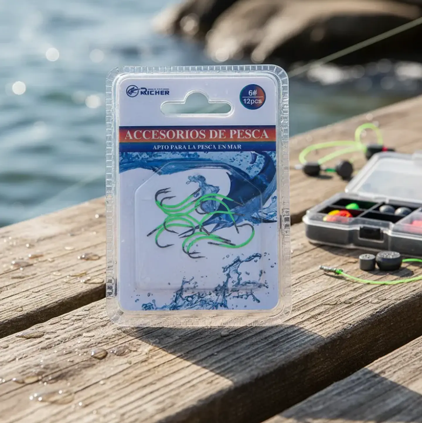 Set De Anzuelos Luminosos Fluorescentes Para Pesca 11mm 1