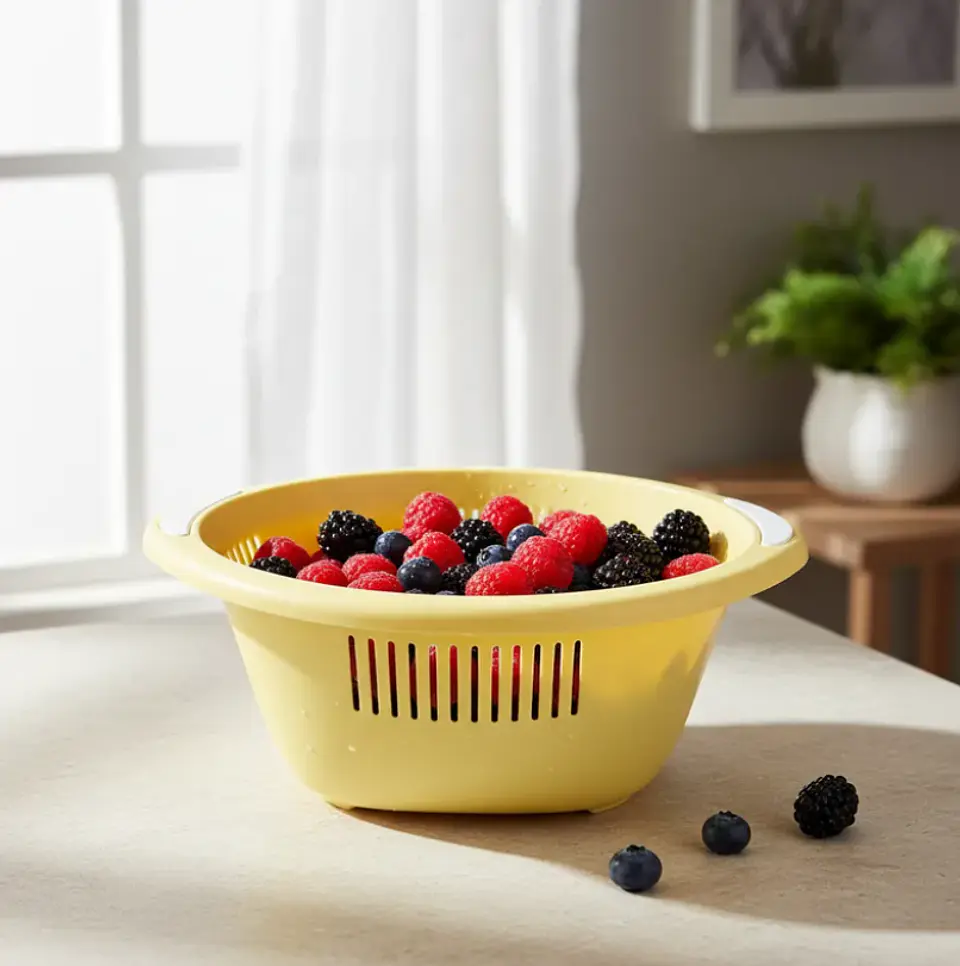 Colador Escurridor De Plástico Bowl Para Frutas Y Verduras 1