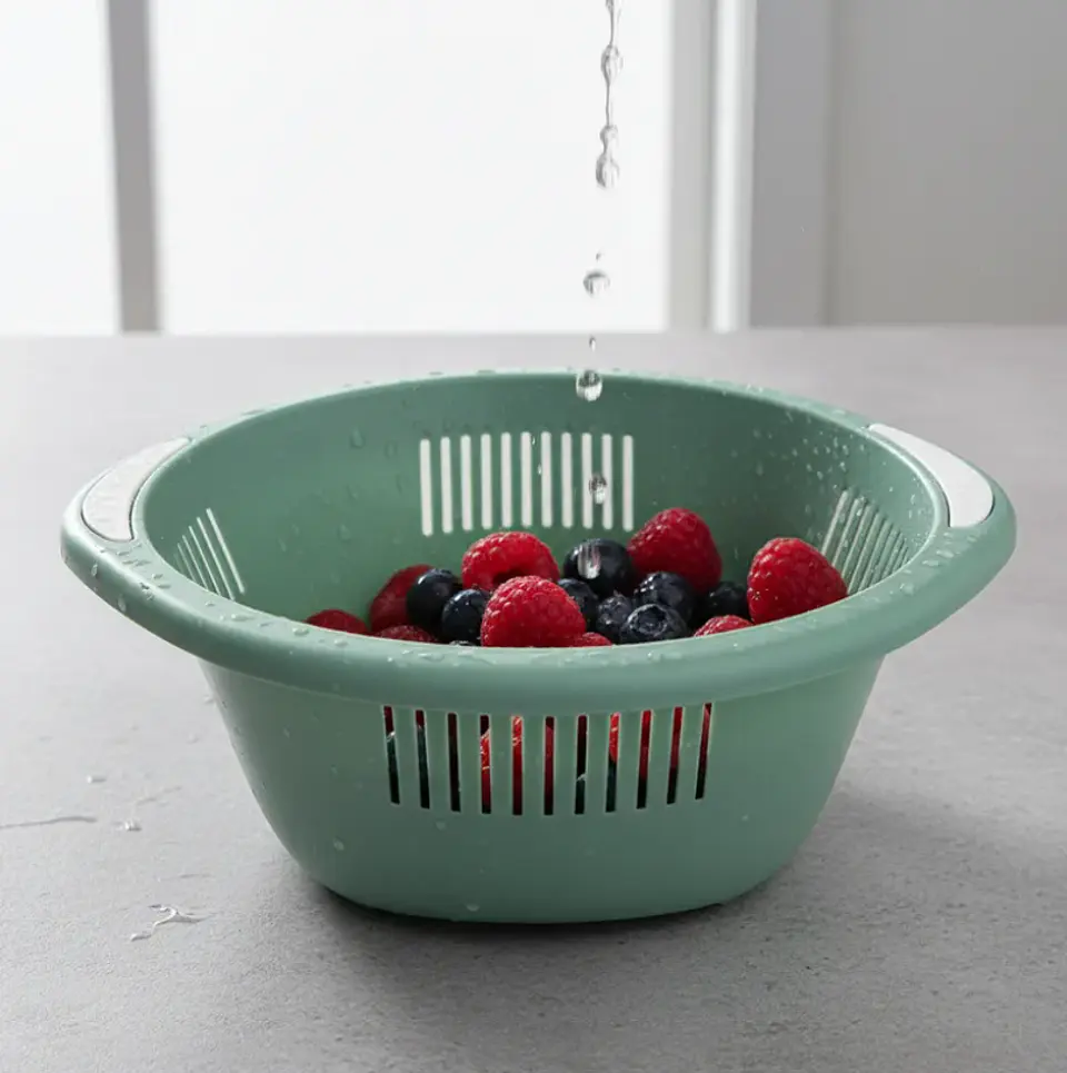 Colador Escurridor De Plástico Bowl Para Frutas Y Verduras 4
