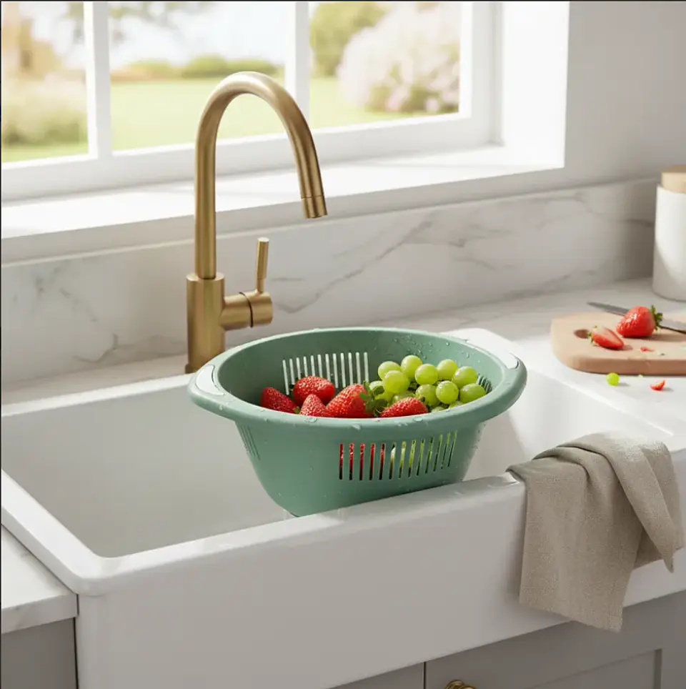 Colador Escurridor De Plástico Grande Para Cocina 35cm 5
