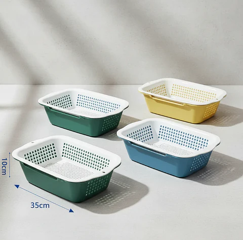 Canasto Colador Escurridor De Frutas Y Verduras Plástico 35cm