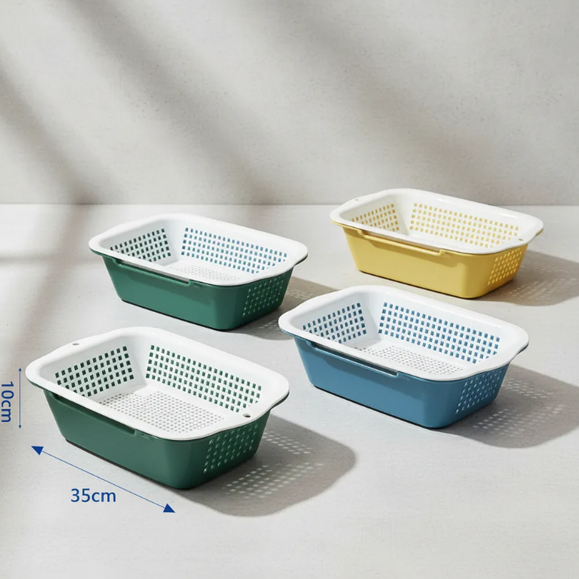 Canasto Colador Escurridor De Frutas Y Verduras Plástico 35cm 2