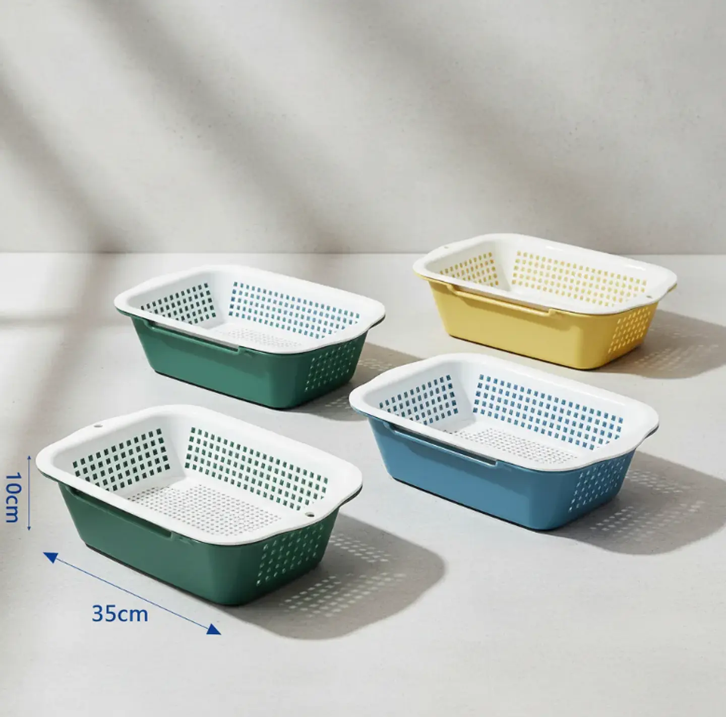 Canasto Colador Escurridor De Frutas Y Verduras Plástico 35cm 2