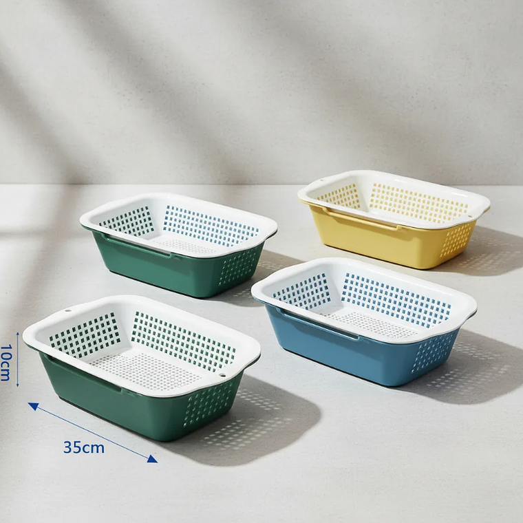 Canasto Colador Escurridor De Frutas Y Verduras Plástico 35cm 2