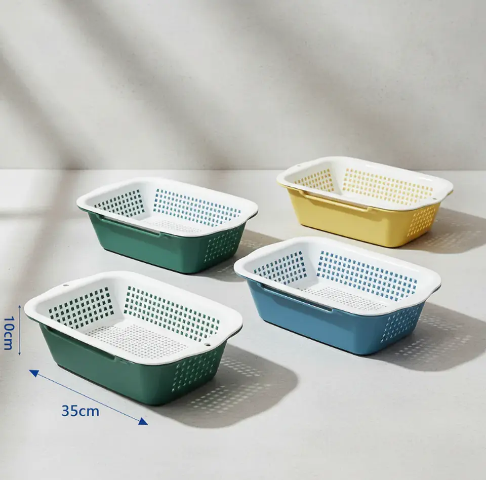 Canasto Colador Escurridor De Frutas Y Verduras Plástico 35cm 2