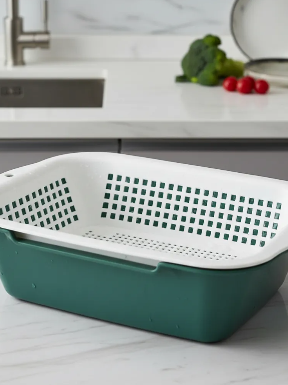 Canasto Colador Escurridor De Frutas Y Verduras Plástico 35cm 3