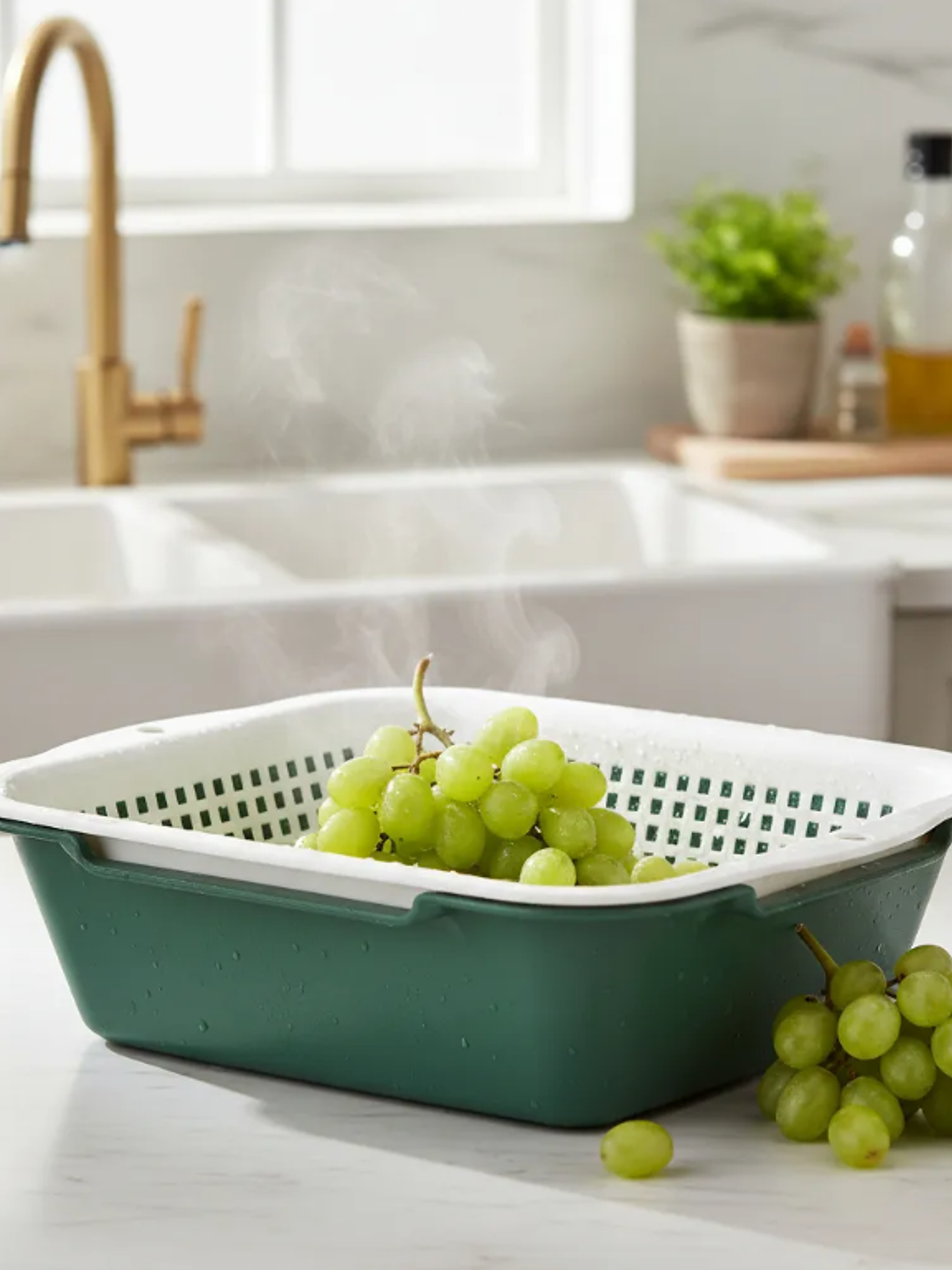 Canasto Colador Escurridor De Frutas Y Verduras Plástico 35cm 4