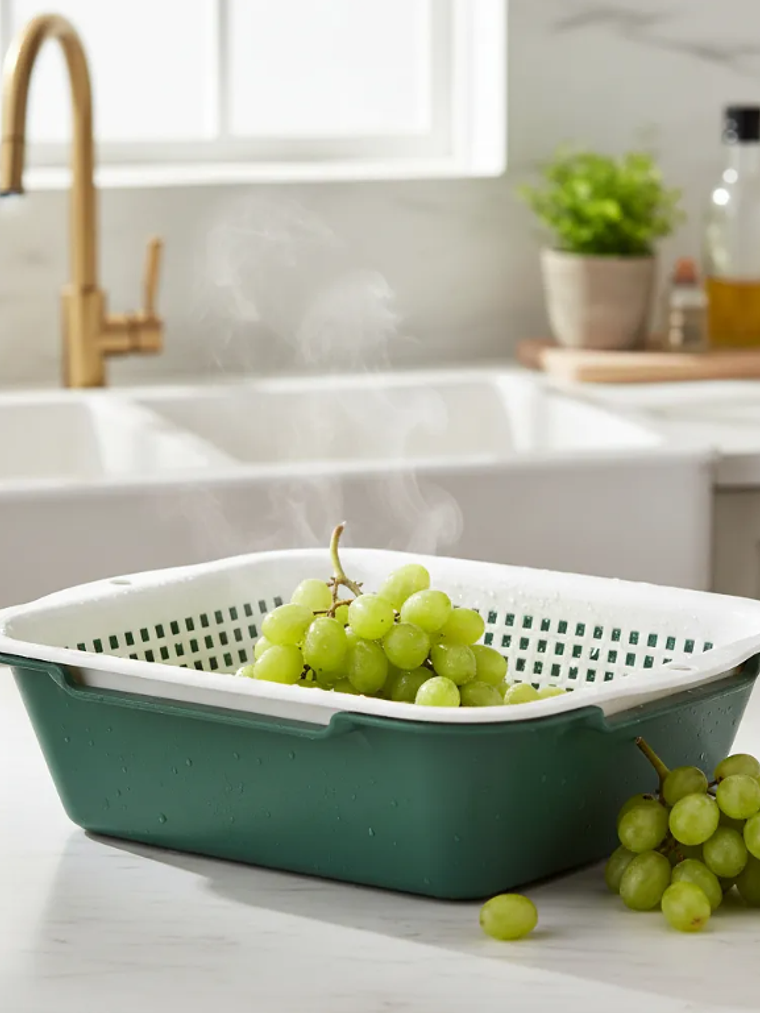 Canasto Colador Escurridor De Frutas Y Verduras Plástico 35cm 4