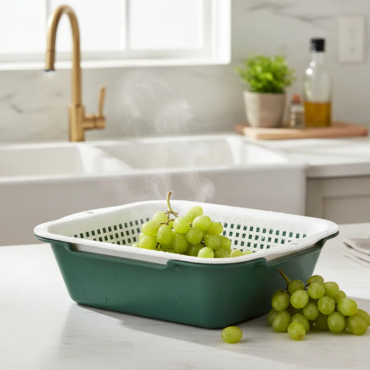 Canasto Colador Escurridor De Frutas Y Verduras Plástico 35cm 4