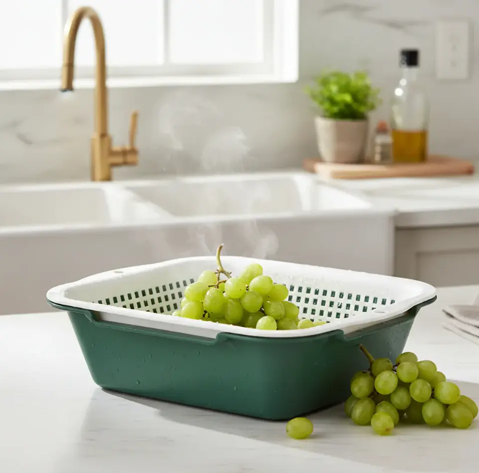 Canasto Colador Escurridor De Frutas Y Verduras Plástico 35cm 4
