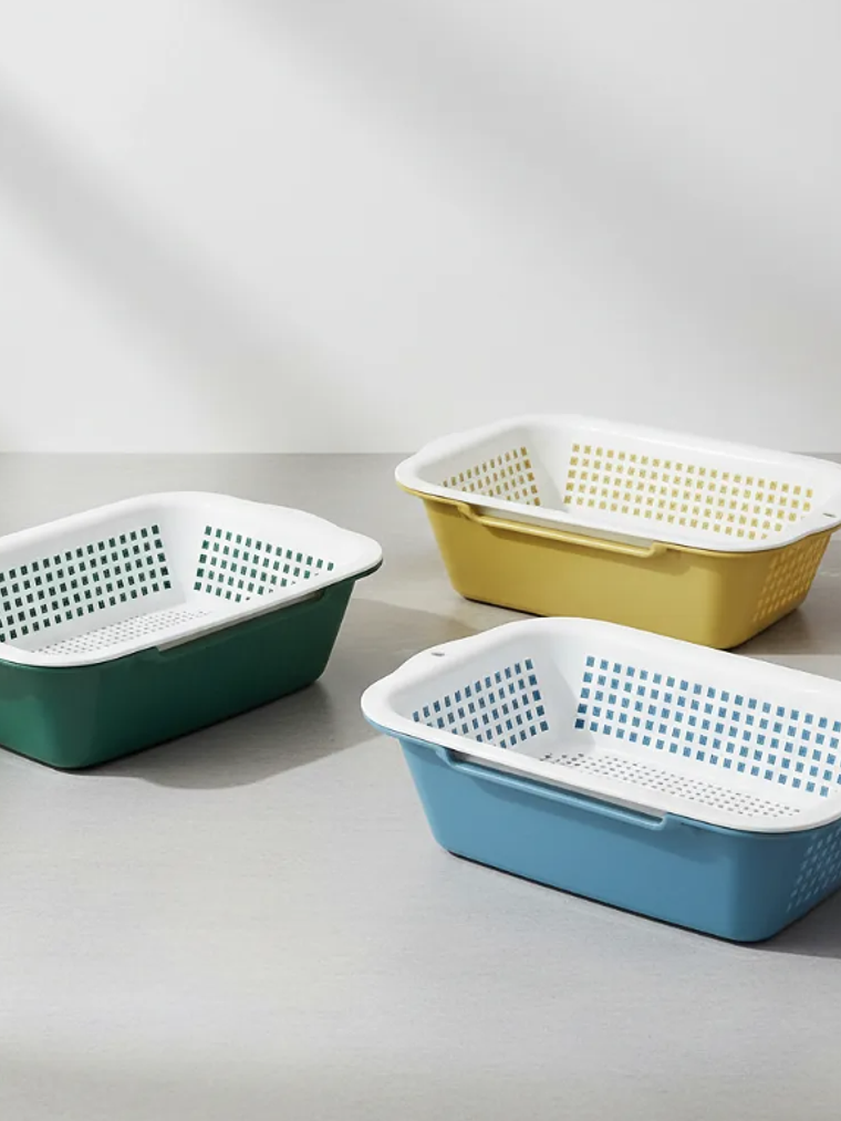 Canasto Colador Escurridor De Frutas Y Verduras Plástico 35cm 5