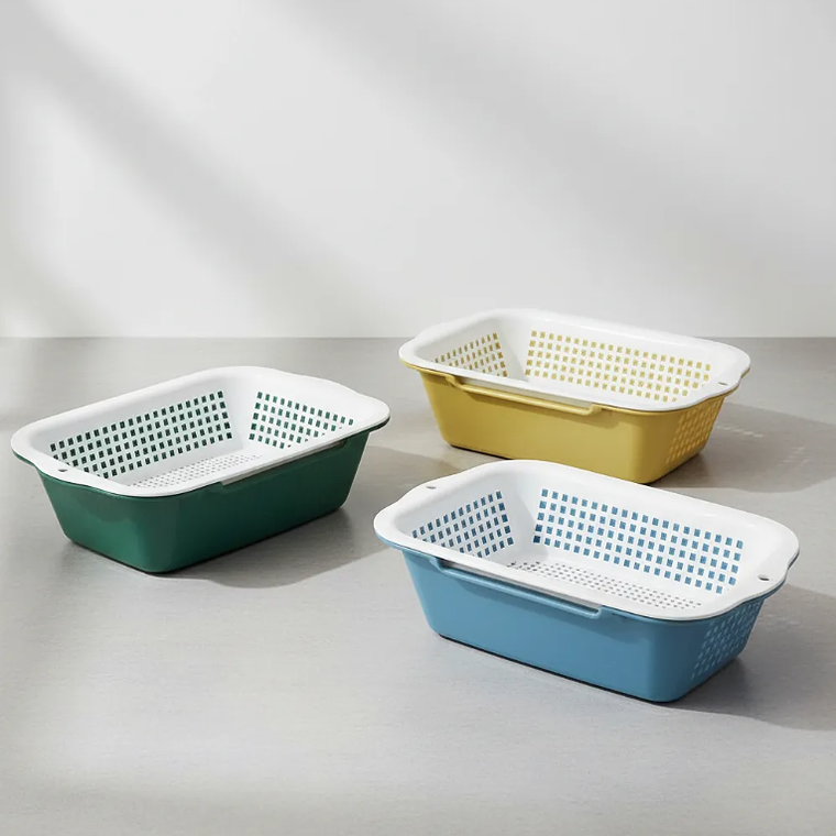 Canasto Colador Escurridor De Frutas Y Verduras Plástico 35cm 5