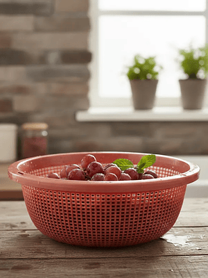 Colador Plástico Redondo 23cm Para Cocina