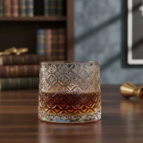 Set X6 Vaso Whisky Vidrio Labrado Vintage 190ml 