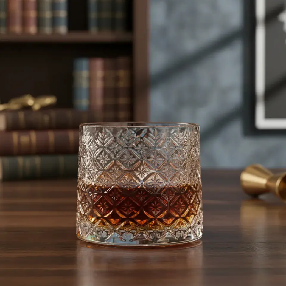 Set X6 Vaso Whisky Vidrio Labrado Vintage 190ml  1