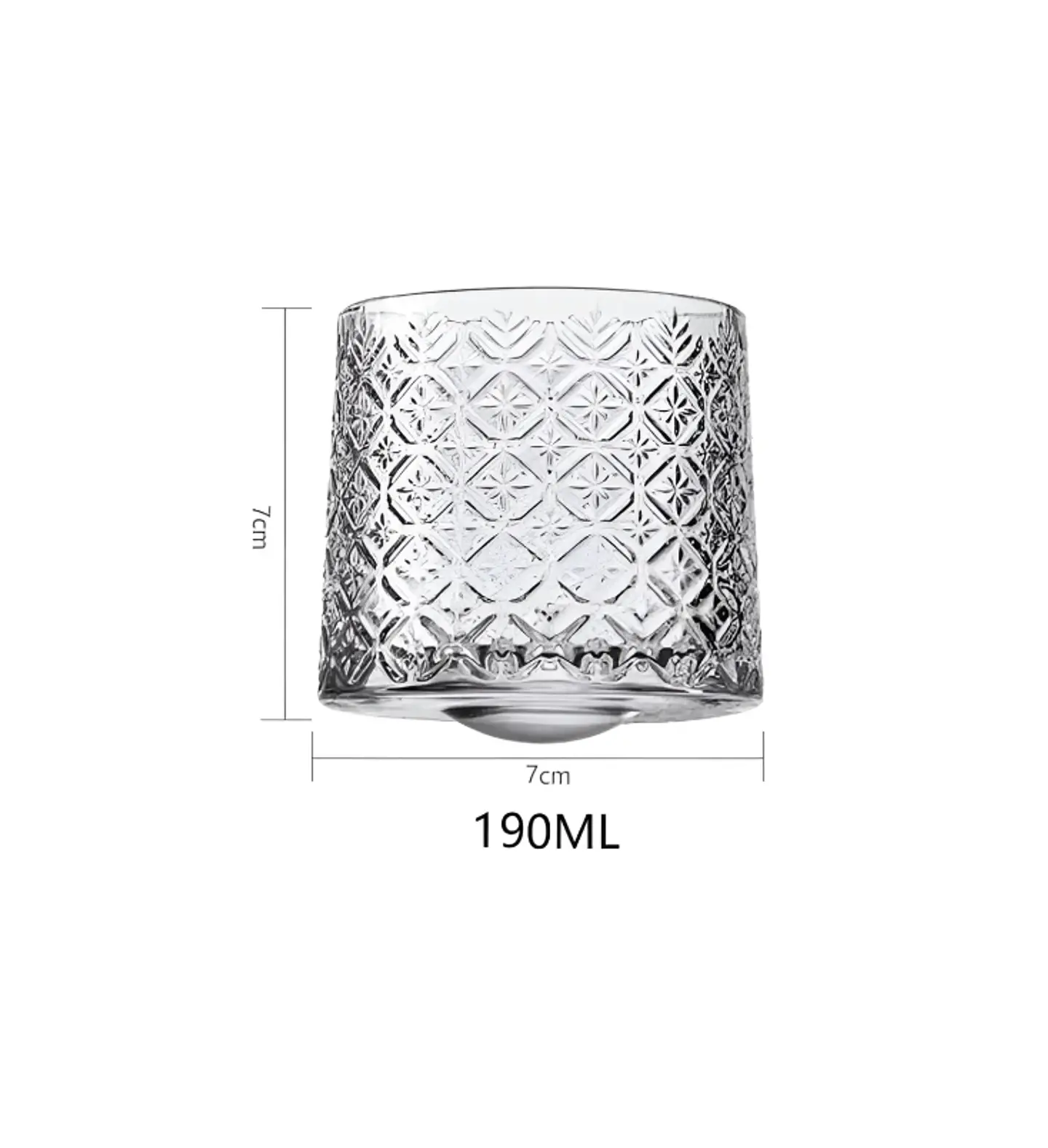 Set X6 Vaso Whisky Vidrio Labrado Vintage 190ml  3