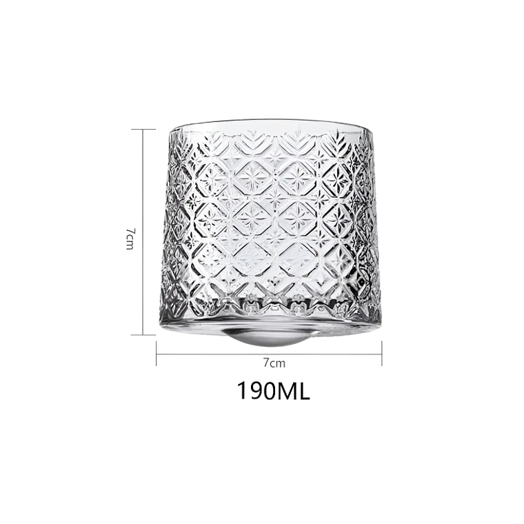 Set X6 Vaso Whisky Vidrio Labrado Vintage 190ml  3