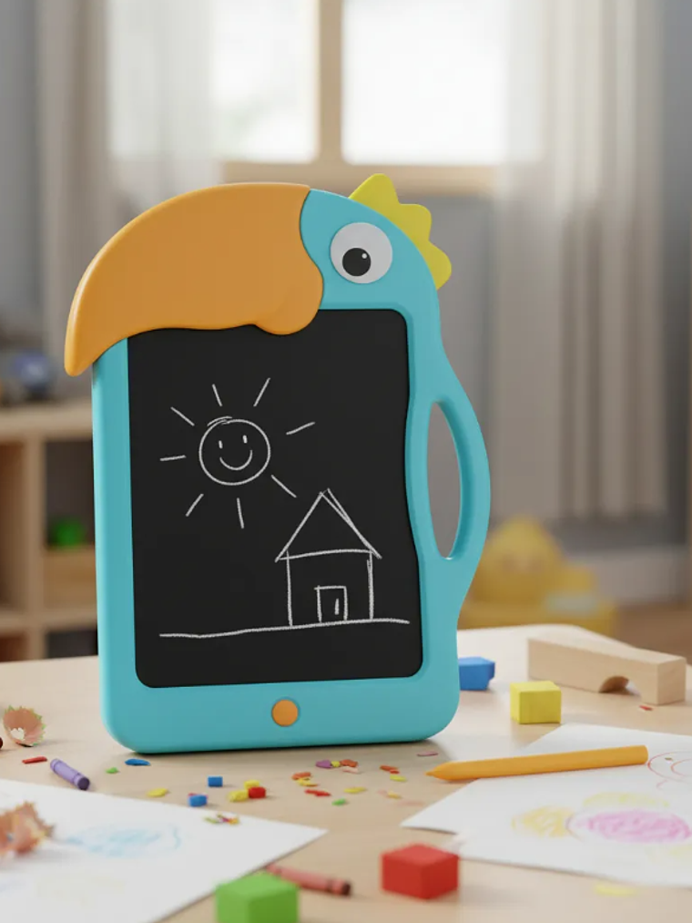 Pizarra Lcd Infantil 12 Diseño Loro Con Lápiz 1