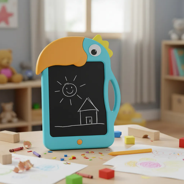 Pizarra Lcd Infantil 12 Diseño Loro Con Lápiz 1