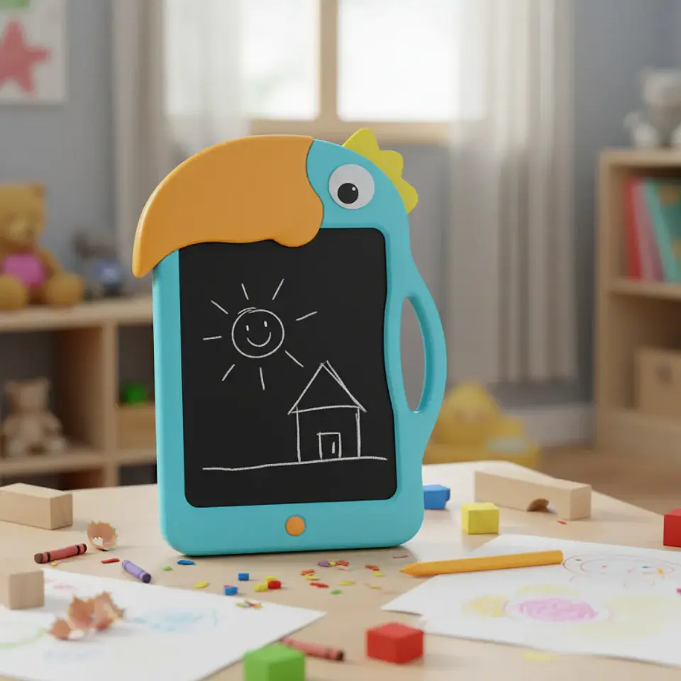 Pizarra Lcd Infantil 12 Diseño Loro Con Lápiz 1