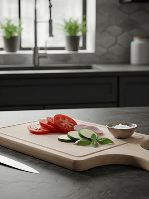 Tabla De Madera Para Picar O Picoteo Rectangular 34x14cm 