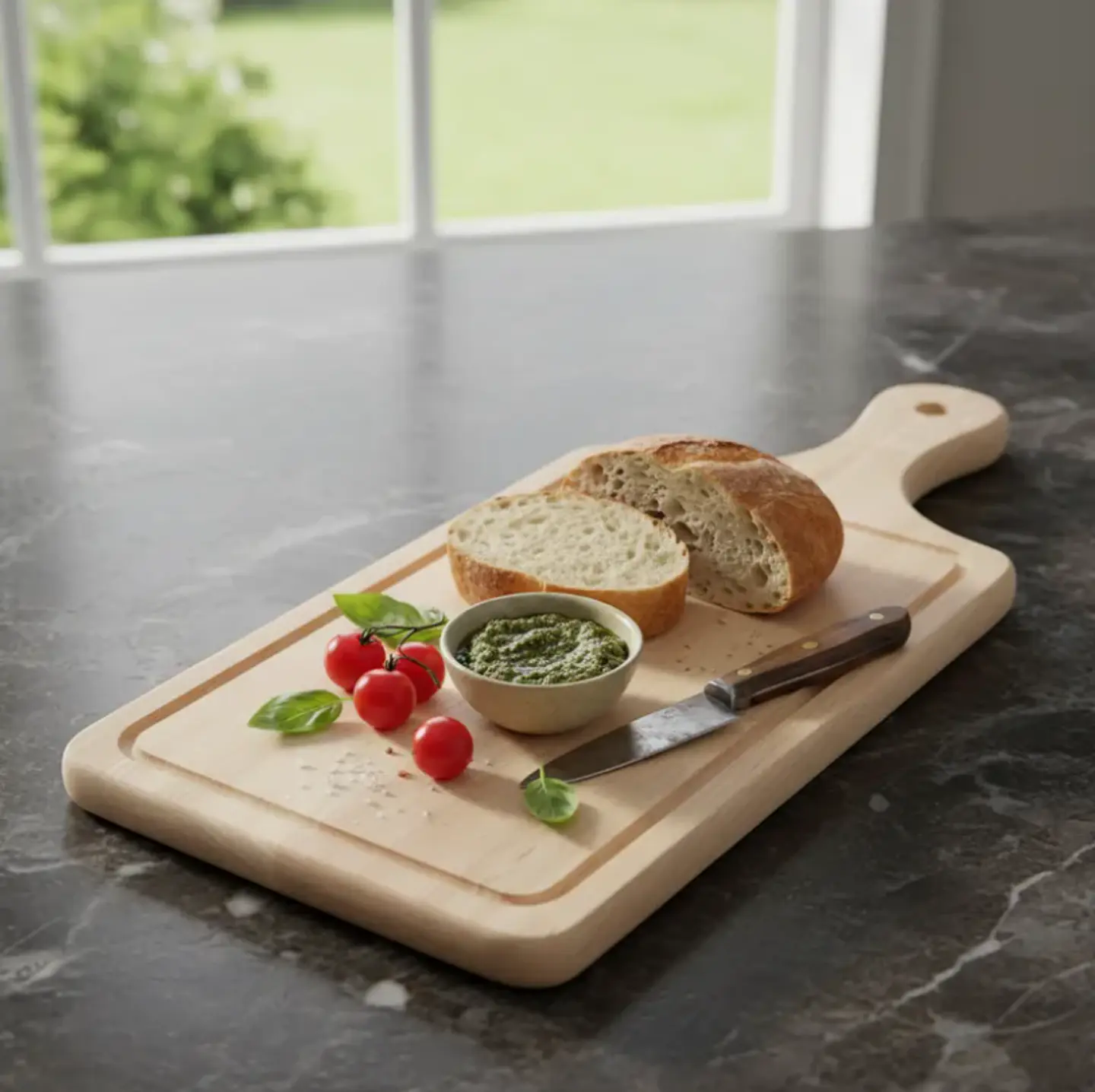 Tabla De Madera Para Picar O Picoteo Rectangular 34x14cm  5