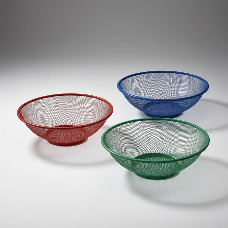 Frutero Canasto Metálico De Malla Redondo 4