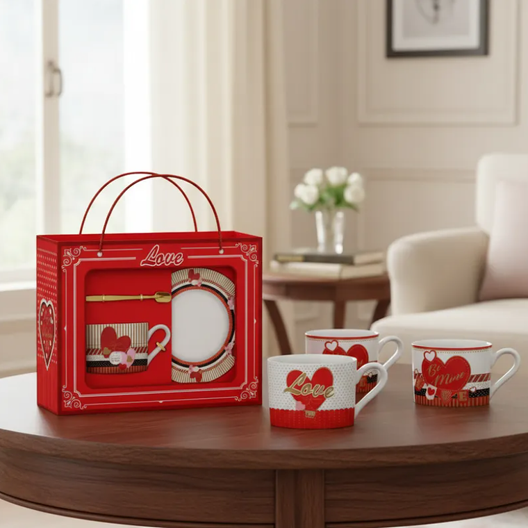 Set Tazón Y Cuchara Regalo Día De Los Enamorados Caja Amor 1