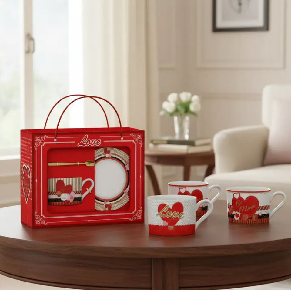 Set Tazón Y Cuchara Regalo Día De Los Enamorados Caja Amor 1