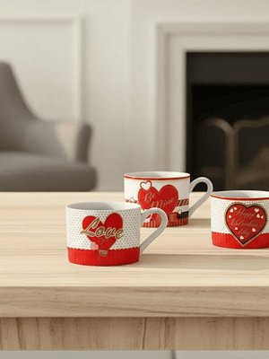 Set Tazón Y Cuchara Regalo Día De Los Enamorados Caja Amor