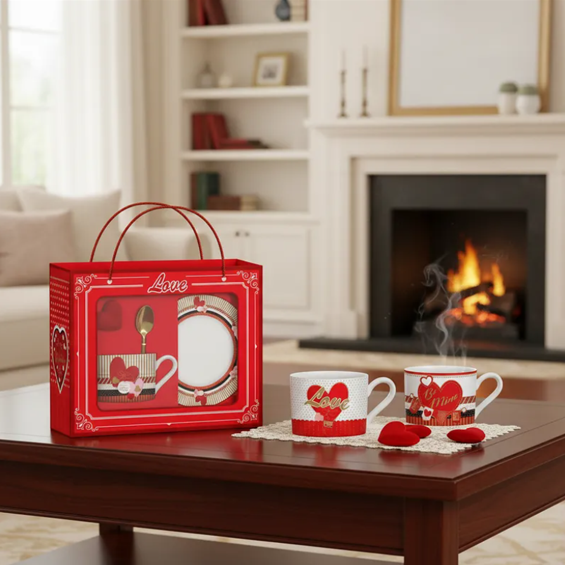 Set Tazón Y Cuchara Regalo Día De Los Enamorados Caja Amor 3