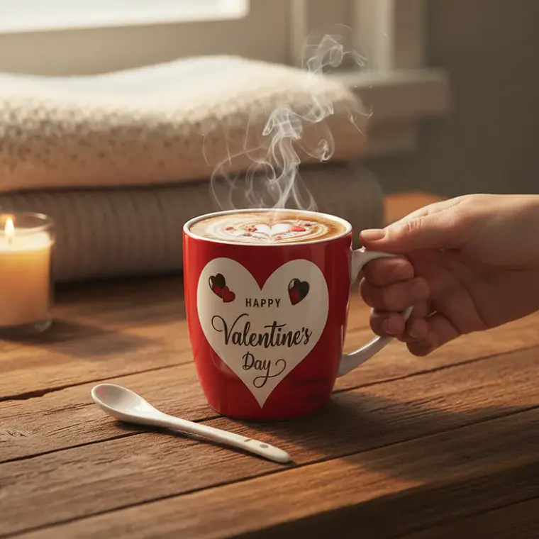 Taza Con Cuchara Día De Los Enamorados San Valentín 3