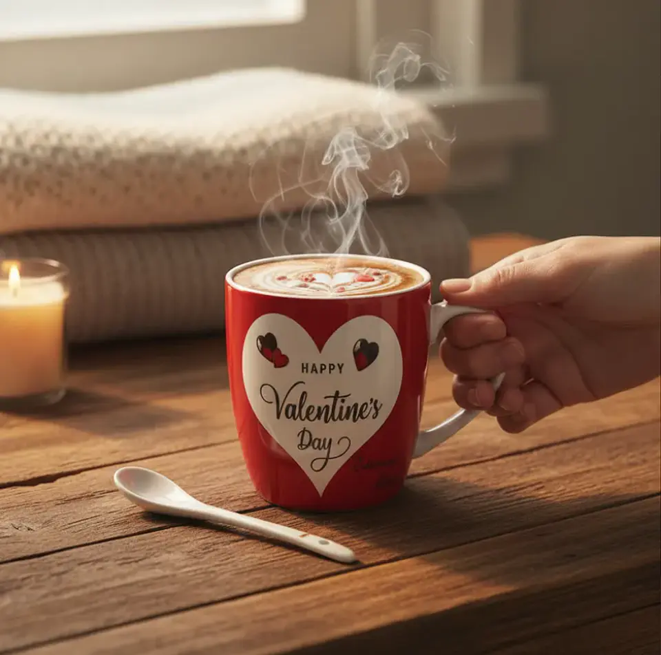 Taza Con Cuchara Día De Los Enamorados San Valentín 3