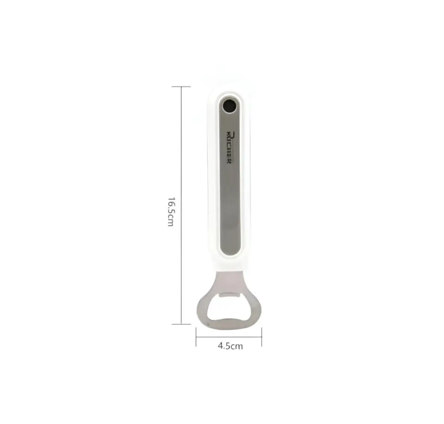 Destapador De Botellas Acero Inoxidable Mango Blanco 3