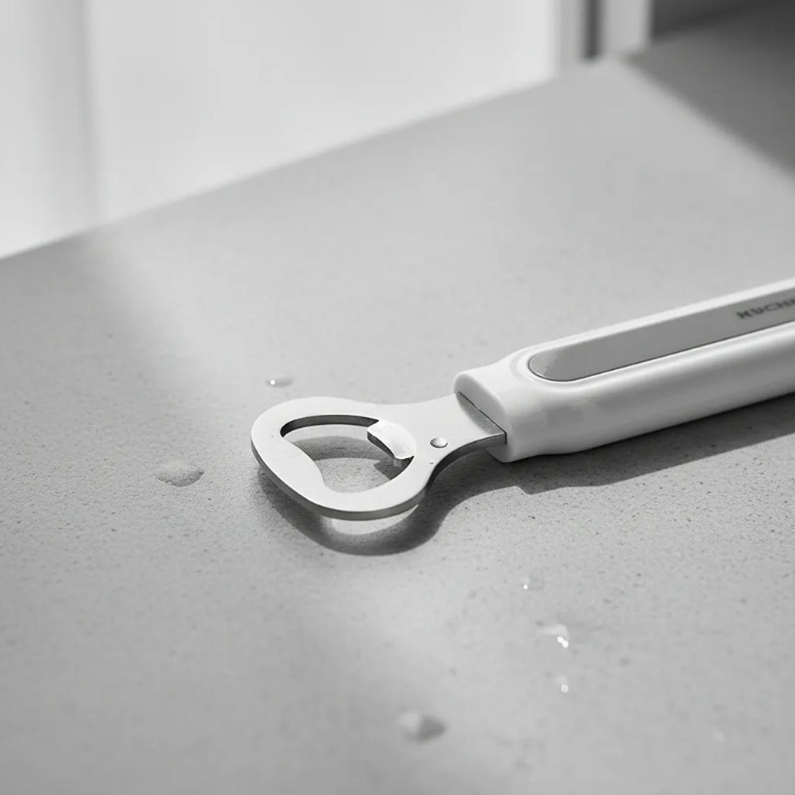 Destapador De Botellas Acero Inoxidable Mango Blanco 4