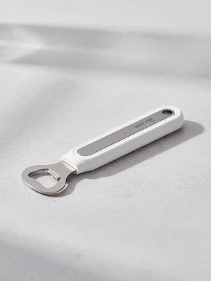 Destapador De Botellas Acero Inoxidable Mango Blanco