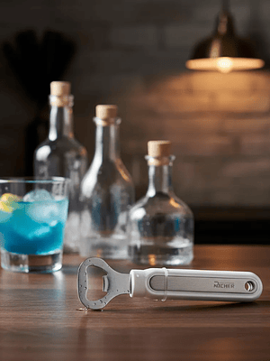 Destapador De Botellas Acero Inoxidable Mango Blanco