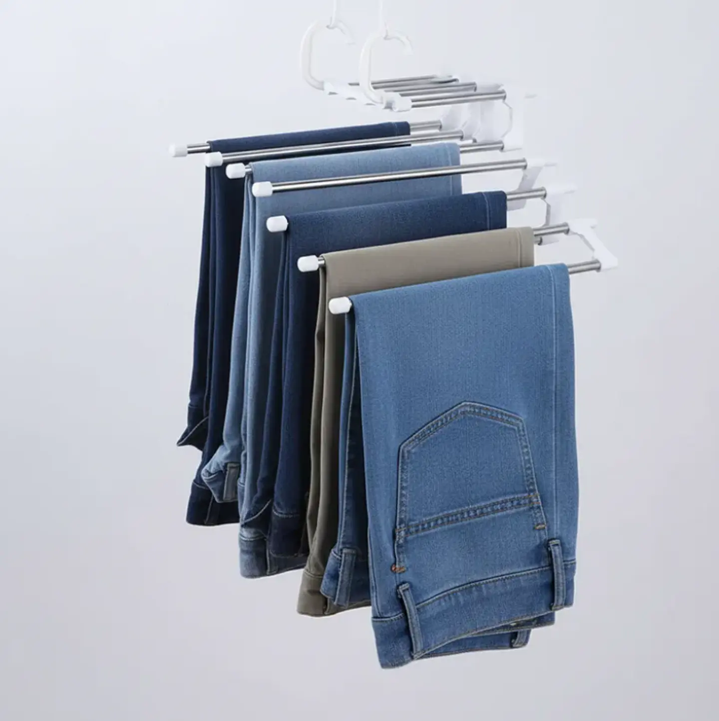 Colgador Múltiple Para Pantalones 5 En 1 Ahorra Espacio 2